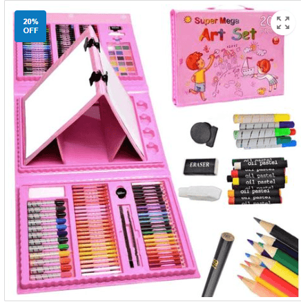208 Piece Super Mega Art Set for Children Aged 3+