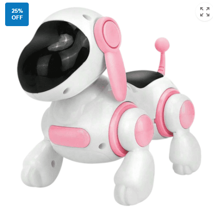 Interactive Walking Puppy Toy With LED Lights & Realistic Sounds - Pink