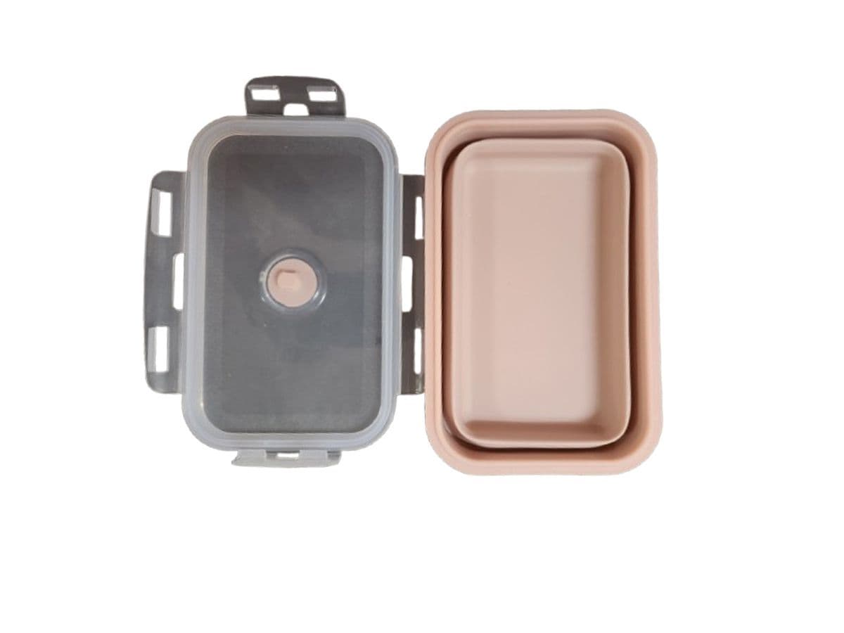 Foldable Silicone Lunch Box peach-500ml