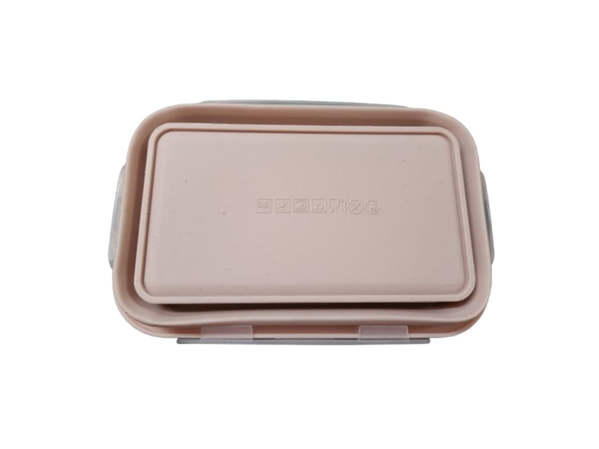 Foldable Silicone Lunch Box peach - 1200ml